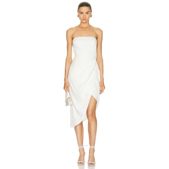 GAUGE81 Lica Midi Linen Dress in Ivory 36 New Womens Strapless Midi - Picture 1 of 16